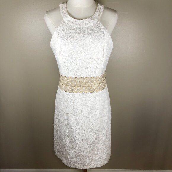NWT Lilly Pulitzer Ashlyn Shift White Floral Lace Dress Size 8 With Gold  Embelli is available for purchase on au PAY Market - Imported Goods Online  Store Co.Ltd. | au PAY Market -